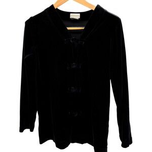 Beautiful Coldwater Creek Jacket Black Velvet Jacket‎ Toggle Closures Small